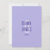 モダンラベンダー スクリプト ウェディング 招待状 (裏面)