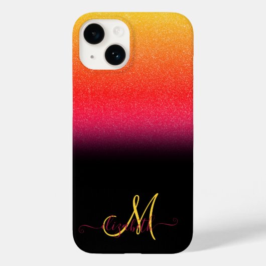 モダンラメグラデモノグラムブラック Case-Mate iPhoneケース (裏面)