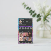 モダンラメInstagramヘアサロンQRコード 名刺 (スタンド正面)