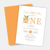 モダンリトルキューティー オレンジシトラス 1歳誕生日 招待状