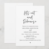 モダンリハーサルディナー、食べながら練習しよう 招待状 (正面/裏面)