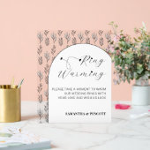 モダンリングや輪が温ま結婚る アクリルサイン (ウェディング)