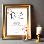 モダンリングや輪ゲームフローラブライダルシャワーゲームサイン ポスター
