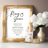 モダンリングや輪ゲームフローラブライダルシャワー標識 ポスター