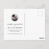 モダンリングや輪モノグラシンプルムの保存日付 ポストカード (裏面)