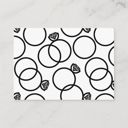 モダンリングや輪白黒のオ結婚ンラインRSVPカード エンクロージャーカード (裏面)