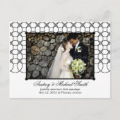 モダンリングや輪結婚の発表/日付の保存 案内ポストカード (正面)