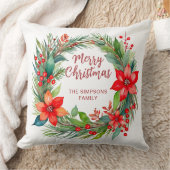 モダンリースとスクリプト |メリークリスマス クッション (ブランケット)