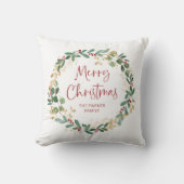 モダンリースとスクリプト |メリークリスマス クッション (正面)