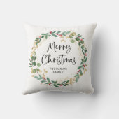 モダンリースとスクリプト |メリークリスマス クッション (裏面)