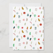 モダンリースのミニマル葉クリスマス 招待状 (裏面)