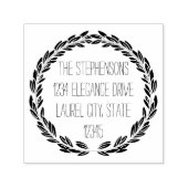 モダンリースの結婚アドレスまたは円のスタンプ セルフインキングスタンプ (デザイン)