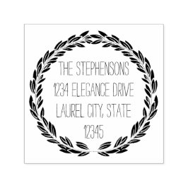 モダンリースの結婚アドレスまたは円のスタンプ セルフインキングスタンプ