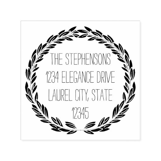 モダンリースの結婚アドレスまたは円のスタンプ セルフインキングスタンプ (デザイン)