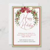 モダンリースエレガントハッピーホリデーズビジネス シーズンカード (正面)