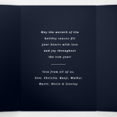 モダンリーススクリプトホリデークリスマス 三つ折りカード (内部中)