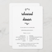 モダンリーススクリプトリハーサルのディナー招待状 招待状 (正面/裏面)