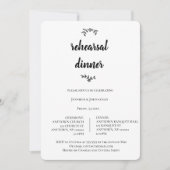 モダンリーススクリプトリハーサルのディナー招待状 招待状 (正面)
