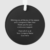 モダンリースハッピーホリデーズロゴのプロモーション オーナメント (裏面)