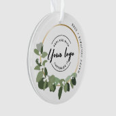 モダンリースハッピーホリデーズロゴのプロモーション オーナメント (正面)