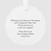 モダンリースハッピーホリデーズロゴのプロモーション オーナメント (裏面)