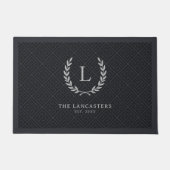 モダンリースファミリー名イニシャルモノグラムウェルカム ドアマット (正面)