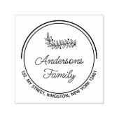 モダンリースファミリ名リーフ セルフインキングスタンプ (デザイン)