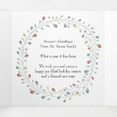 モダンリースフォトパーソナライズされたクリスマス 三つ折りクリスマスカード (内部中)