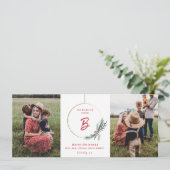 モダンリース休日スワッグクリスマスフォトカード シーズンカード (スタンド正面)