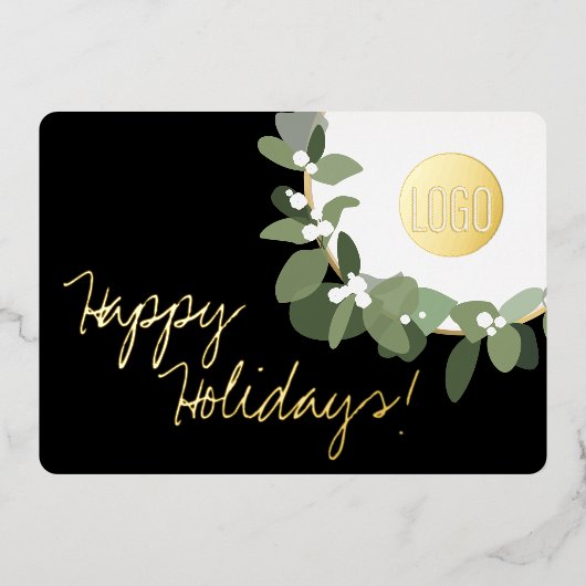 モダンリース会社のロゴブラック実在金ゴールド 箔シーズンカード (正面)