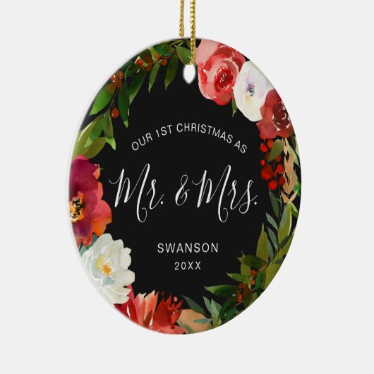 モダンリース写真初めてのクリスマス セラミックオーナメント (右)