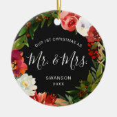 モダンリース写真初めてのクリスマス セラミックオーナメント (正面)