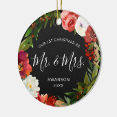 モダンリース写真初めてのクリスマス セラミックオーナメント (左)