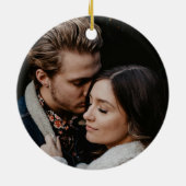 モダンリース写真初めてのクリスマス セラミックオーナメント (裏面)