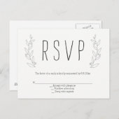モダンリース素朴な結婚式rsvpポストカード インビテーションポストカード (正面/裏面)