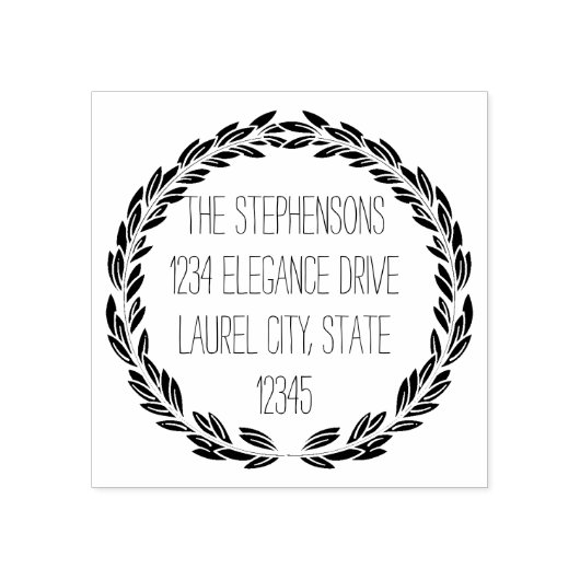 モダンリース結婚アドレスまたは円住所 ラバースタンプ (インプリント)