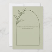 モダンリーフアーチセージ結婚グリーン 招待状 (裏面)
