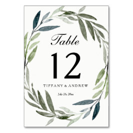 モダンリーフエレガントリース結婚のテーブル番号 テーブルナンバー