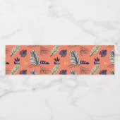 モダンリーフパターン食品ラベルセット ペットボトルラベル (シングルラベル)