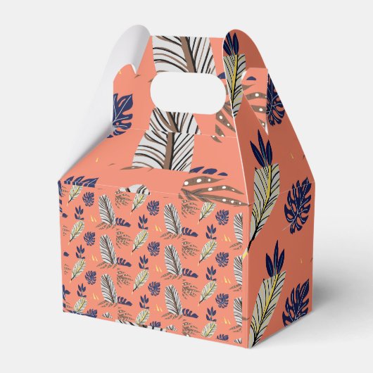 モダンリーフパターン パーティー用品 フェイバーボックス (正面サイド)