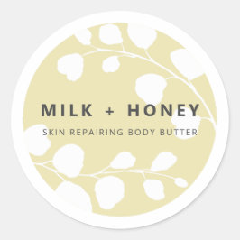 モダンリーフベージュ製品ラベル ラウンドシール