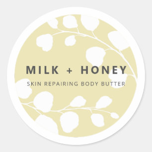 モダンリーフベージュ製品ラベル ラウンドシール