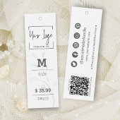 モダンリーフミニマルソーシャルQR衣料価格ラベル コーリングカード