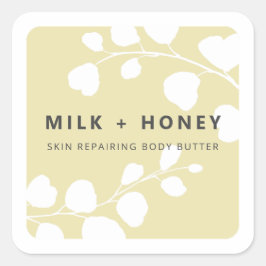 モダンリーフ縁どベエージュモカ製品ラベル スクエアシール