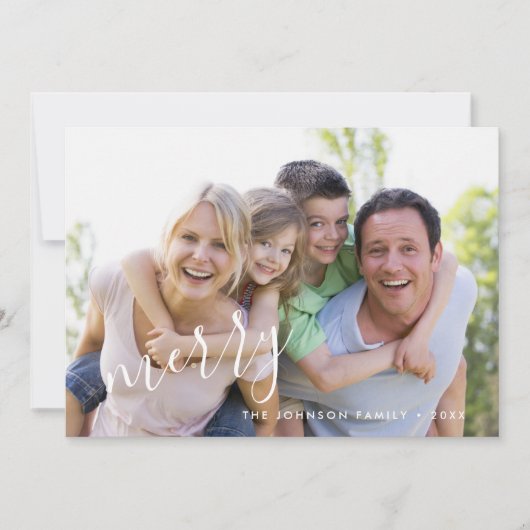 モダンリーフ メリーホリデー フォトカード シーズンカード (正面)