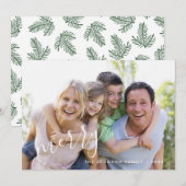 モダンリーフ メリーホリデー フォトカード シーズンカード (正面/裏面)