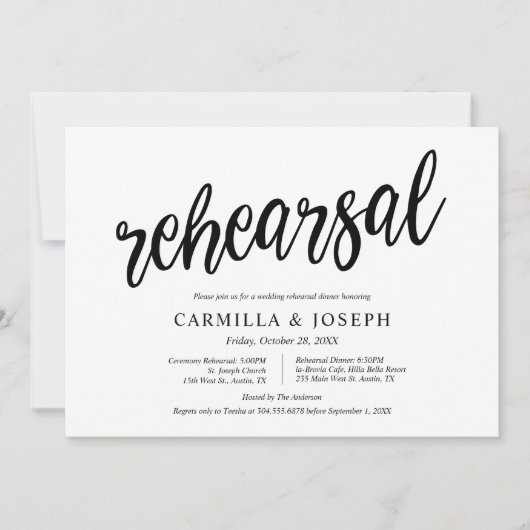 モダンリ素朴ハーサルと夕食 招待状 (正面)