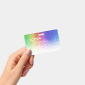 モダンレインボカラフルー多角形デザイン – バッジ (手持ち)