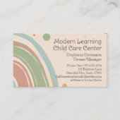 モダンレインボーチルドケアデイケアキッズ教育 名刺 (正面)