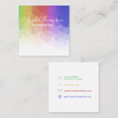 モダンレインボーポリゴン-名刺 スクエア名刺 (正面/裏面)